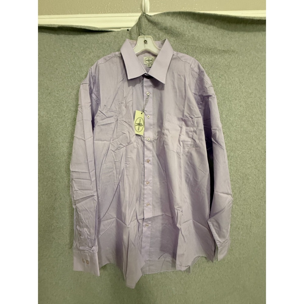 Linea Uomo‎ Dress Shirt Men's 18.5 36/37 Light Purple Solid Long Sleeve JDC NWT